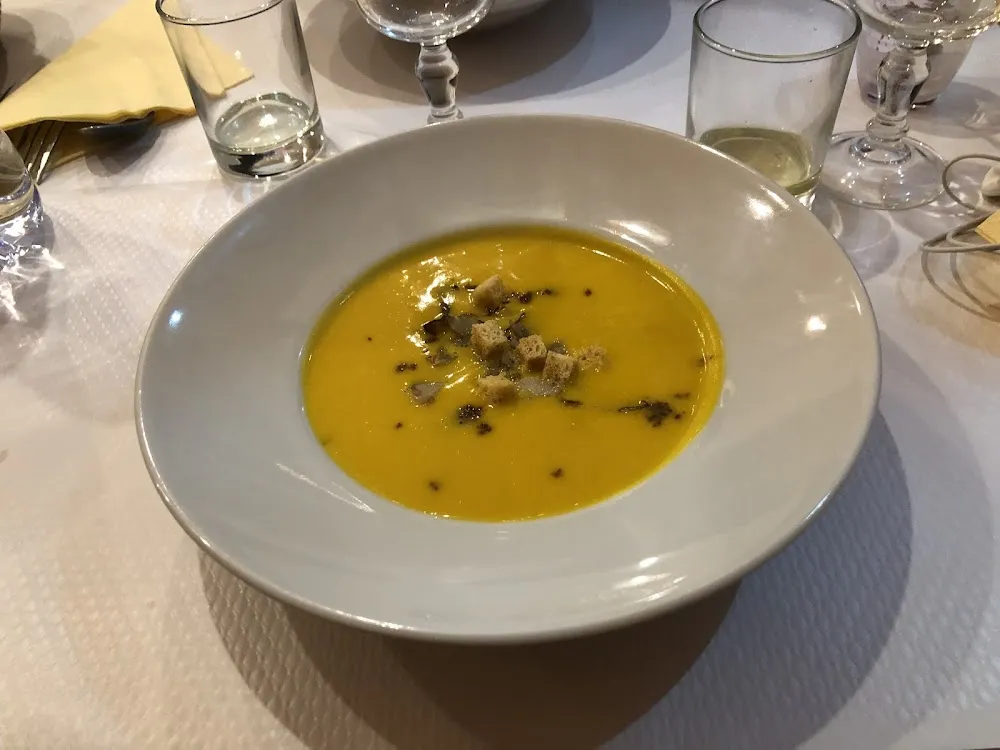 Velouté de Potimarron Aux Shiitakés Et Lard Fumé
